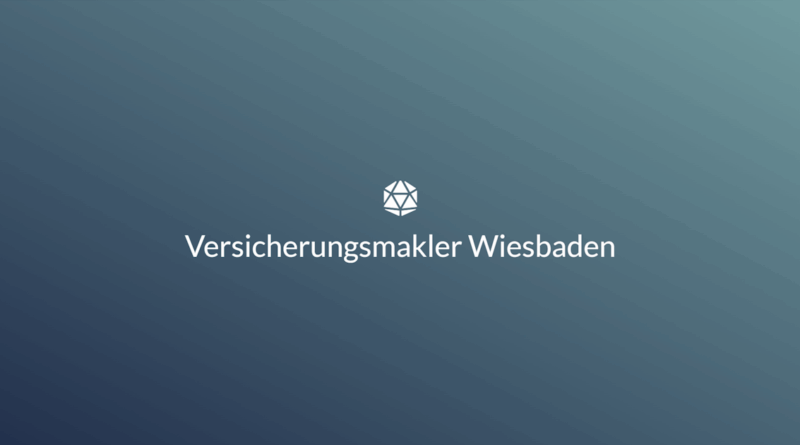 Logo Versicherungsmakler Wiesbaden auf blauem Hintergrund