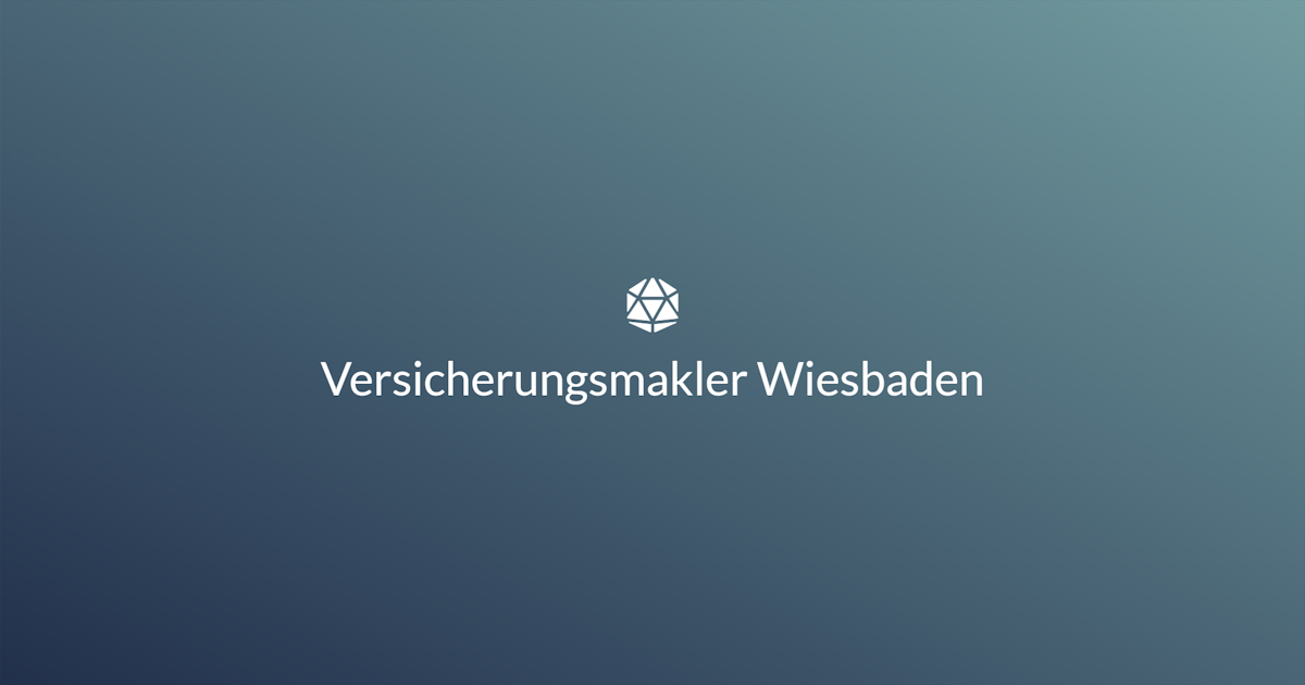 Logo Versicherungsmakler Wiesbaden auf blauem Hintergrund
