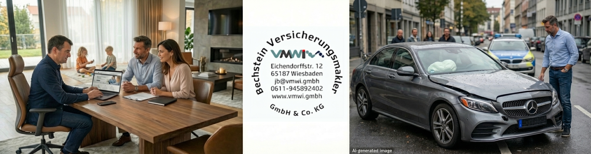 Versicherungsgespräch und Autounfall für Schadensregulierung