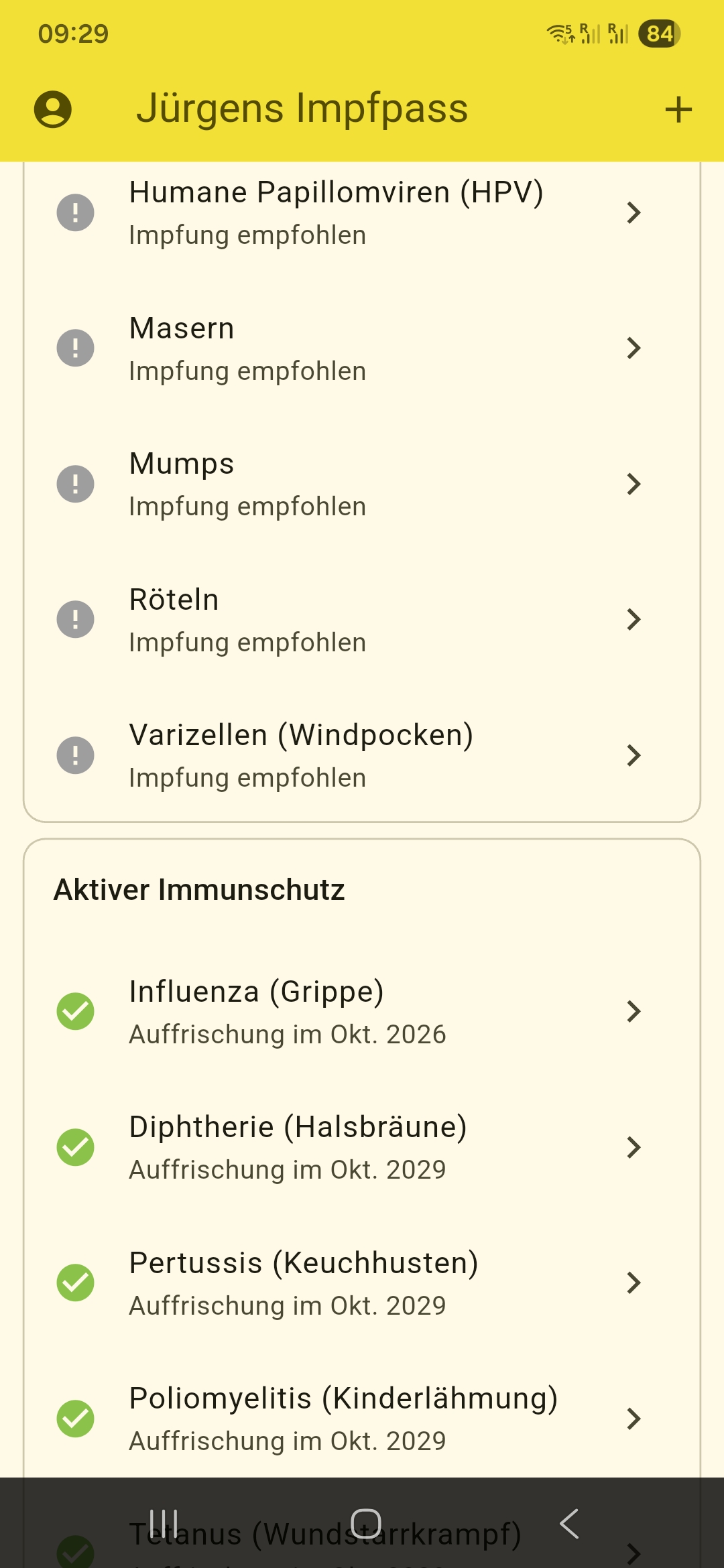 Digitaler Impfpass Screenshot